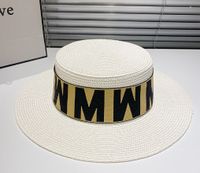 Women's Basic Simple Style Letter Big Eaves Straw Hat main image 5