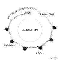 Simple Style Heart Shape Stainless Steel Enamel Valentine's Day Women's Anklet main image 2