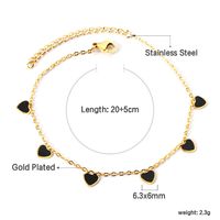Simple Style Heart Shape Stainless Steel Enamel Valentine's Day Women's Anklet main image 3