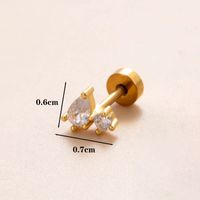 1 Piece Classic Style Insect Flower Polishing Plating Inlay Stainless Steel Copper Zircon 18k Gold Plated Ear Studs sku image 14