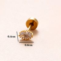 1 Piece Classic Style Insect Flower Polishing Plating Inlay Stainless Steel Copper Zircon 18k Gold Plated Ear Studs sku image 5