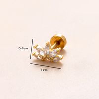 1 Piece Classic Style Insect Flower Polishing Plating Inlay Stainless Steel Copper Zircon 18k Gold Plated Ear Studs sku image 20