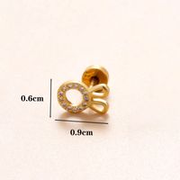 1 Piece Classic Style Insect Flower Polishing Plating Inlay Stainless Steel Copper Zircon 18k Gold Plated Ear Studs sku image 13