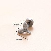 1 Piece Classic Style Insect Flower Polishing Plating Inlay Stainless Steel Copper Zircon 18k Gold Plated Ear Studs sku image 2