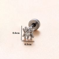 1 Piece Classic Style Insect Flower Polishing Plating Inlay Stainless Steel Copper Zircon 18k Gold Plated Ear Studs sku image 3