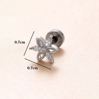 1 Piece Classic Style Insect Flower Polishing Plating Inlay Stainless Steel Copper Zircon 18k Gold Plated Ear Studs sku image 12