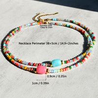 Stainless Steel Artificial Crystal Gold Plated Casual Vacation Beaded Handmade Plating Colorful Necklace main image 2