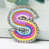 Simple Style Letter Rhinestone Embroidery Women's Brooches 1 Piece sku image 19