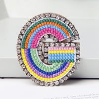 Simple Style Letter Rhinestone Embroidery Women's Brooches 1 Piece sku image 7