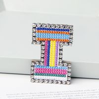 Simple Style Letter Rhinestone Embroidery Women's Brooches 1 Piece sku image 9