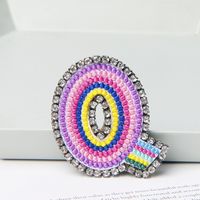 Simple Style Letter Rhinestone Embroidery Women's Brooches 1 Piece sku image 17