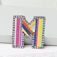 Simple Style Letter Rhinestone Embroidery Women's Brooches 1 Piece sku image 13