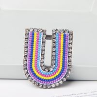 Simple Style Letter Rhinestone Embroidery Women's Brooches 1 Piece sku image 21