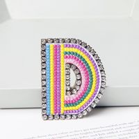 Simple Style Letter Rhinestone Embroidery Women's Brooches 1 Piece sku image 4