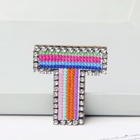 Simple Style Letter Rhinestone Embroidery Women's Brooches 1 Piece sku image 20