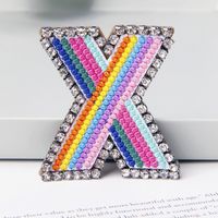 Simple Style Letter Rhinestone Embroidery Women's Brooches 1 Piece sku image 24