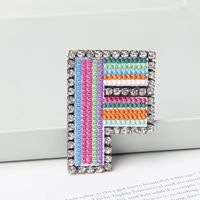Simple Style Letter Rhinestone Embroidery Women's Brooches 1 Piece sku image 6
