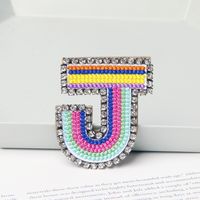 Simple Style Letter Rhinestone Embroidery Women's Brooches 1 Piece sku image 10