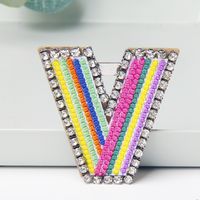 Simple Style Letter Rhinestone Embroidery Women's Brooches 1 Piece sku image 22