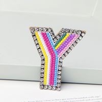 Simple Style Letter Rhinestone Embroidery Women's Brooches 1 Piece sku image 25