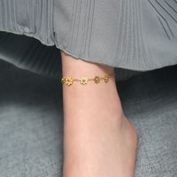 Titanium Steel 18K Gold Plated Sweet Simple Style Daisy Bracelets Earrings Necklace sku image 4