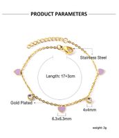 Simple Style Heart Shape Stainless Steel Plating Zircon Bracelets main image 2