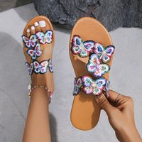 Women's Vintage Style Solid Color Flower Open Toe Casual Sandals main image 1