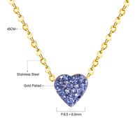 Simple Style Heart Shape Stainless Steel Plating Zircon Pendant Necklace main image 3