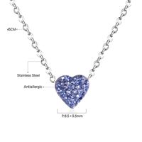 Simple Style Heart Shape Stainless Steel Plating Zircon Pendant Necklace main image 2