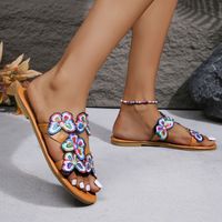 Women's Vintage Style Solid Color Flower Open Toe Casual Sandals main image 2