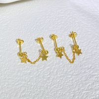 1 Pair Glam Sweet Star Solid Color Plating Sterling Silver Ear Studs sku image 2