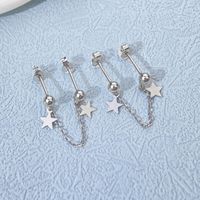 1 Pair Glam Sweet Star Solid Color Plating Sterling Silver Ear Studs main image 1