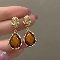 1 Pair Vintage Style Geometric Plating Inlay Alloy Resin Drop Earrings main image 1