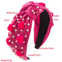 Women's Sweet Heart Shape Imitation Pearl Cloth Plating Inlay Pearl Hair Band main image 2