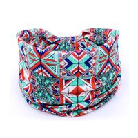 Women's Casual Plaid Flower Cloth Printing Hair Band sku image 9