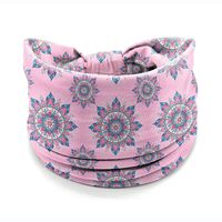 Women's Casual Plaid Flower Cloth Printing Hair Band sku image 2