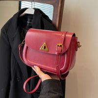 Women's Pu Leather Solid Color Streetwear Square Lock Clasp Shoulder Bag main image 8