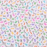 100 Pieces 4 * 7mm Hole 1~1.9mm Arylic Letter Number Beads sku image 7