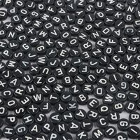 100 Pieces 4 * 7mm Hole 1~1.9mm Arylic Letter Number Beads sku image 12
