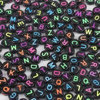 100 Pieces 4 * 7mm Hole 1~1.9mm Arylic Letter Number Beads sku image 11