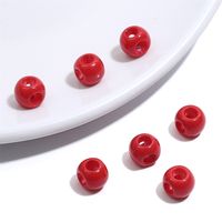5 Pieces 6 * 8mm Hole 3~3.9mm Arylic Ball Solid Color Beads sku image 2