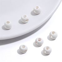 5 Pieces 6 * 8mm Hole 3~3.9mm Arylic Ball Solid Color Beads sku image 1