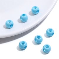 5 Pieces 6 * 8mm Hole 3~3.9mm Arylic Ball Solid Color Beads sku image 4