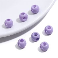 5 Pieces 6 * 8mm Hole 3~3.9mm Arylic Ball Solid Color Beads sku image 8