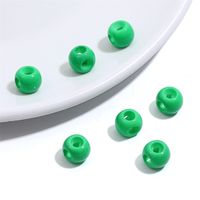 5 Pieces 6 * 8mm Hole 3~3.9mm Arylic Ball Solid Color Beads sku image 5