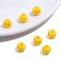 5 Pieces 6 * 8mm Hole 3~3.9mm Arylic Ball Solid Color Beads sku image 9