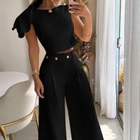 Daily Street Women's Elegant Solid Color Polyester Pants Sets Pants Sets main image 5