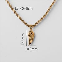 201 Stainless Steel 304 Stainless Steel Titanium Steel Gold Plated Hip-Hop Plating Wings Pendant Necklace main image 2
