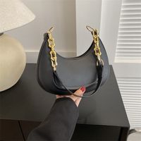 Women's Pu Leather Solid Color Vintage Style Classic Style Dumpling Shape Zipper Shoulder Bag main image 4