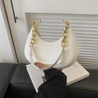 Women's Pu Leather Solid Color Vintage Style Classic Style Dumpling Shape Zipper Shoulder Bag main image 3